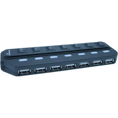Image de MediaRange USB-HUB 7-Port USB 2.0 extern schwarz