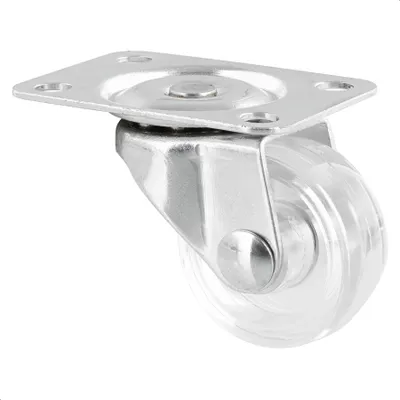 Produktbild von WAGNER Möbelrolle / Lenkrolle - Ø 30 mm, transparent, Stahl verzinkt, Anschraubplatte, Tragkraft 15 kg - 01215601