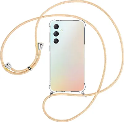 Produktbild von Handykette Backcover-Schutzhülle mit Band (Metall silberfarben) für Samsung Galaxy S23 FE (6.4'') - Goldkordel