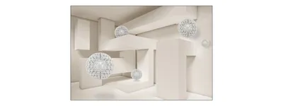 Produktbild von Muralo Fototapete 3D Effekt 405 (B) x 270 (H) cm Vlies Wand Tapete Kugeln Abstraktion 3D Optik Wohnzimmer Schlafzimmer moderne Wandbild