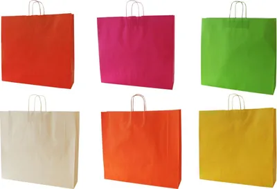 Produktbild von Papiertragetaschen mit Kordel, 120 g/qm, 54 + 14 x 50 cm, hellgrün 10 Stück