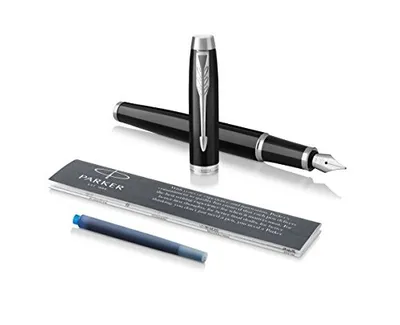 Zdjęcie produktu dla Pióro wieczne PARKER IM Lacquer Black M Blue pudełko upominkowe