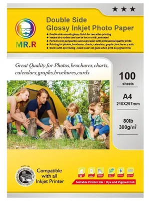 Produktbild von Solidchoice – 100 Blatt A4, glänzendes Fotopapier, beidseitig bedruckbar und wasserfest