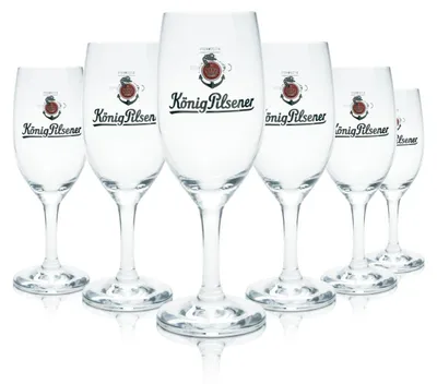 Produktbild von 6x König Pilsener Bierglas 0,2l Pokalglas Pilstulpe Gläser Set Brauerei Gastro