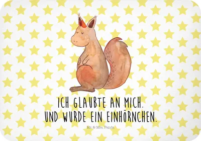 Produktbild von Mr. & Mrs. Panda magnet Einhorn Glauben - Weiß - Geschenk, haftmagnet, Eichhörnchen, Einhörnchen, Unicorn, Eichhorn, Kühlschrankmagnet, büromagnet, Einhörner