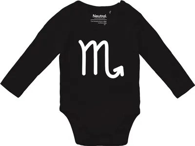 Produktbild von Huuraa Baby Body Skorpion Sternzeichen Zeichen 62 Black  Baumwolle Fairtrade Langarmbody Geschenkidee