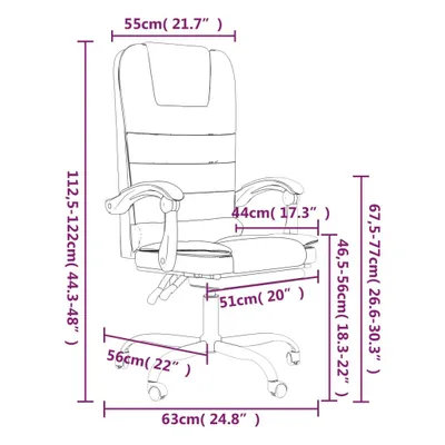 Image de vidaXL Chaise de bureau avec fonction massage Gris Similicuir