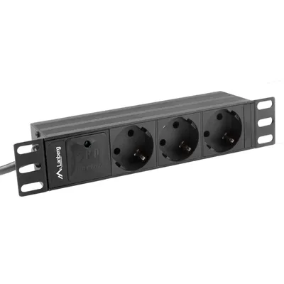 Immagine prodotto di Striscia di prese PDU Lanberg 10" 1U 3x Schuko 2m nero