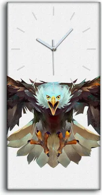 Produktbild von Wandbild Leinwand Bilder mit Uhr Geräuschlos 30x60 Tier Vogel Adler Kunst - weiße Hände