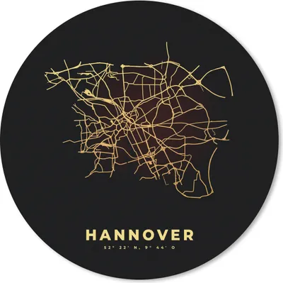 Produktbild von MuchoWow® Mauspad Mousepad Karte - Hannover - Gold - Stadtplan - Karte 20x20 cm - Mousepads - Maus Mat - Pad - Mausunterlage - Schreibtischmatte