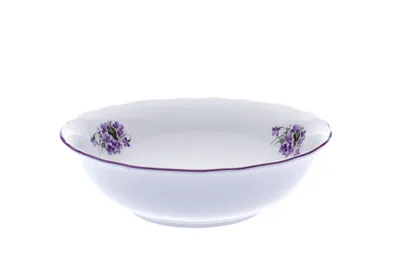 Obrázek produktu pro Český porcelán, a.s., Dubí Mísa kompotová vysoká, 24 cm, fialky, Český porcelán