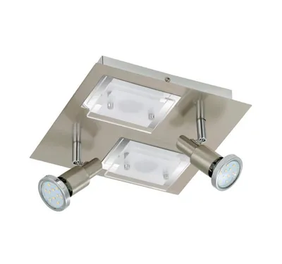 Produktbild von Briloner LED Deckenleuchte flach eckig COMBINATA 4flg nickel matt
