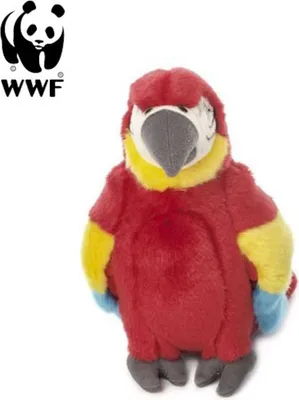 Immagine prodotto di WWF peluche pappagallo macaw rosso chiaro (18cm) peluche uccello peluche NUOVO