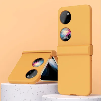 Produktbild von Huawei P50 Pocket Hülle, Scharnierschutz Matt PC Stoßfest Kratzfest Schutzhülle für Huawei P50 Pocket Orange