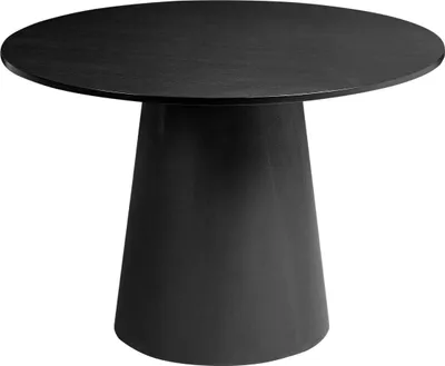 Obrázek produktu pro BELIANI Kulatý jídelní stůl černý MDF ⌀ 120 cm 4místný na podstavci tradiční styl jídelna