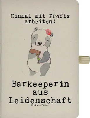 Produktbild von Mr. & Mrs. Panda Journal Barkeeperin Leidenschaft - Transparent - Geschenk, notizbuch, Ausbildung, Tagebuch, Reisetagebuch, Bartender, Kladde, Adressbuch, Kurs