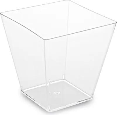 Obrázok produktu pre Kelímok na jedlo pre prsty, štvorcový, číry 5,9 x 5,9 x 5,4 cm - 100 ml [50 kusov]