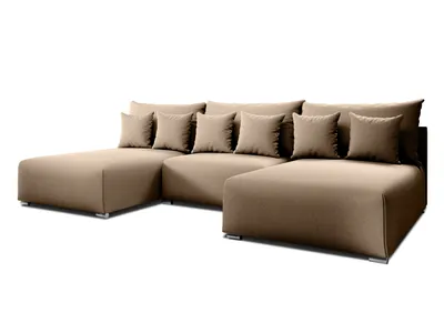 Produktbild von AX LIVING Ecksofa mit Schlaffunktion Ederra U 300 cm breit – beige Stoff