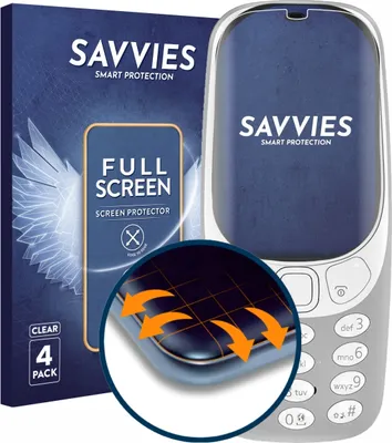 Produktbild von 4x Savvies Fullscreen Schutzfolie für Nokia 3310 (2017) Displayschutz Folie Fullcover Klar Transparent