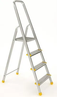 Produktbild von Metal Single Giraffe Einseitige-Aluminium-Bügelleiter | 5 Stufen | 171cm hoch | Leiter, Trittleiter, Stufenleiter, Stehleiter, Haushaltsleiter