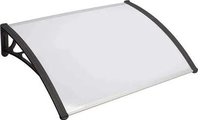 Immagine prodotto di Milani Home - pensilina ingresso in policarbonato trasparente, 100 x 120 cm, tettoia porta per esterno