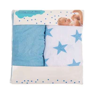 Produktbild von Lilly and Ben® Wickelauflagenbezug | hier GROSS-Variante aus 3 Formen | 2er Pack I kuscheliger & saugstarker Bezug mit Baumwoll-Oberfläche für Wickelauflage I pflegeleichter & schadstofffreier Spannbezug aus weichem Frottee | Uni einfarbig grau grey gray