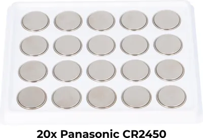 Produktbild von Panasonic CR2450 – 20x Lithium Knopfzellen 3 V, 620 mAh (IEC CR2450)