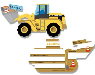 Produktbild von Baustelle Einladungskarten ( 6 Stück)