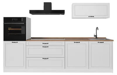 Image de Cuisine Vicco R-Line Blanc campagne/Blanc 280cm sans plan de travail, Model 68001