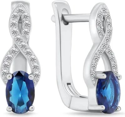 Immagine prodotto di Orecchini in argento con zirconi blu EA293BW