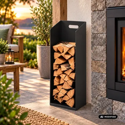 Produktbild von JW Kaminholz und Brikettregal "Lore" 2669, KI-generiertes Bild