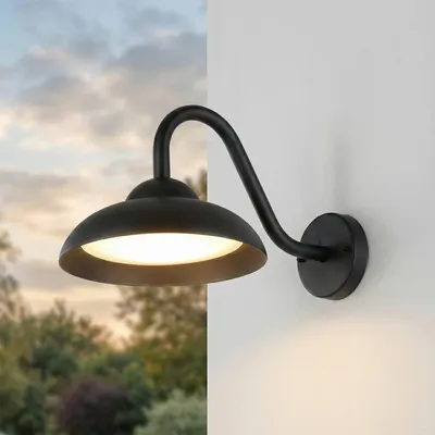 Produktbild von LED Wandleuchte außen IP54 B: 25 cm Schwarz 3000 K warmweiß 1200 lm Aluminium Wandlampe Terrasse Außenleuchte Balkon