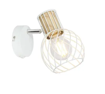 Produktbild von GLOBO Wandlampe Innen mit Schalter Wandstrahler Wandleuchte Retro Weiß 54012-1