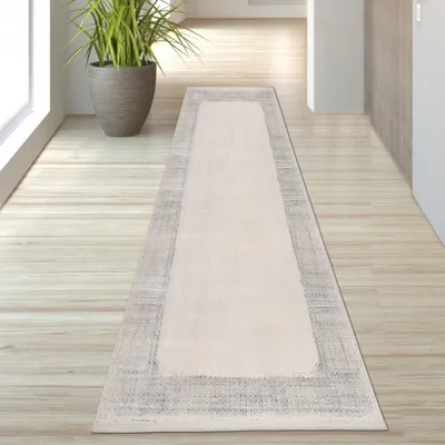 Obrázok produktu pre Elegantný lesklý koberec v modro-bielej farbe, rozmery – 80 x 300 cm