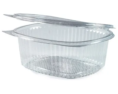 Produktbild von 50x Feinkostbecher oval klar mit Deckel 500 ml (PET)