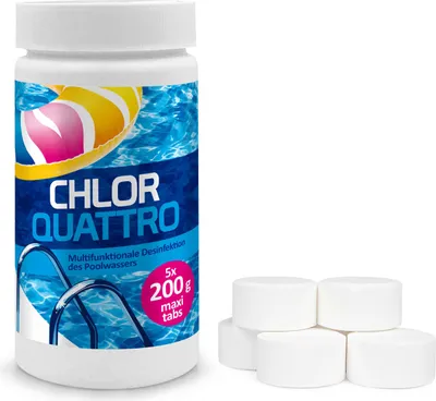 Produktbild von Tabletki chlorowe do basenu 200g - Multitabs Pool 3 w 1 - dezynfekcja chlorowanie basenu - chemia basenowa - pielęgnacja basenu - 1 kg