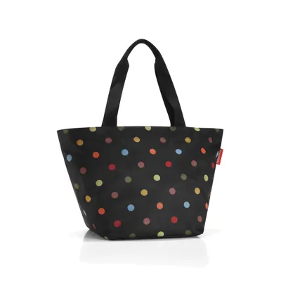 Zdjęcie produktu dla reisenthel shopper m, torba na zakupy, torba na zakupy, kropki / czarna w kolorowe kropki, ZS7009