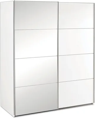 Produktbild von Schwebetürenschrank - Alpinweiß - 181 x 197 cm - mit Spiegel