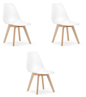 Productafbeelding van Stoel - Leobert - Kito - Transparant / Natuurlijke poten - 46 x 54,5 x 80 cm - Lot van 3