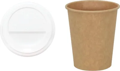 Image de vidaXL Gobelets en carton avec couvercles 1000 pcs. 8oz 200ml