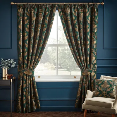 Obrázek produktu pro Paoletti - Plisované záclony "Shiraz Traditional", žakár RV2934 (229 cm x 168 cm) (Smaragd)