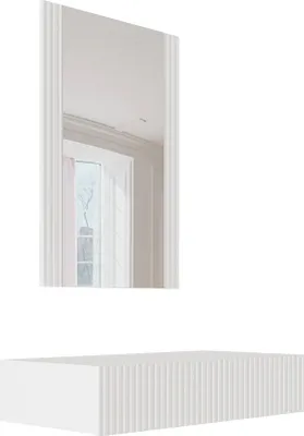 Produktbild von Premolo - Flurmöbel, 80x42x97h cm Weiß, Mit Spiegel