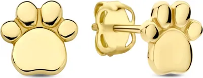 Produktbild von New Bling - 9NBG-0857 - 14K geelgouden Oorknoppen – Hondenpoot – Dames Oorbellen