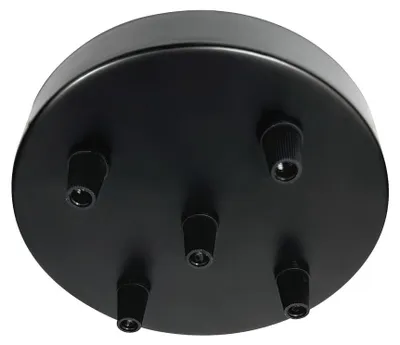 Image de Plafonnier rosace métal 5 cables d 15 cm noir TIBELEC