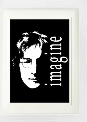 Produktbild von John Lennon Gerahmtes Bild Mit Edlem Passepartout | Wand-Bilder | Im Bilderrahmen - Imagine (40 x 30 cm)