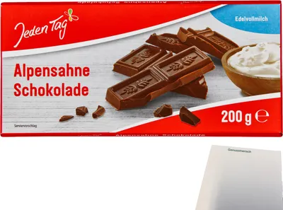 Produktbild von Jeden Tag Schokolade Alpensahne (200g) + usy Block