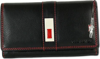 Produktbild von Kellnerbörse schwarz Old River schwarze Kontrastnähte Leder D2OPD707S