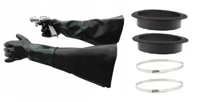 Produktbild von Sandstrahlhandschuhe 600mm Mit Montage Set SBC 220 350 420 990 Sandstrahlkabine