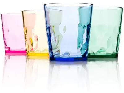 Imagen del producto de Vasos de plástico acrílico irrompibles, de 250 ml, juego de 4, para niños
