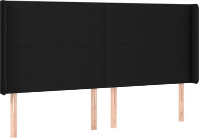 Obrázok produktu pre vidaXL Čelo postele s ušami čierne 163x16x118/128 cm Látka